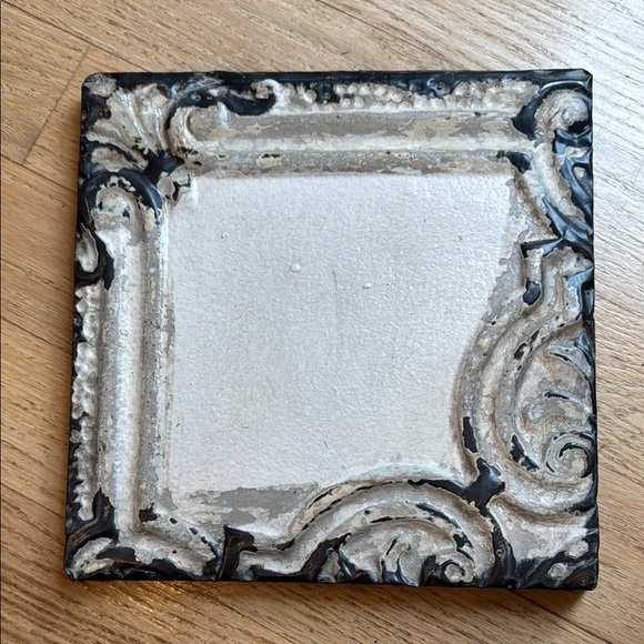 Decorative Vintage Square Tin Tile with Ornate Design - Picture 1 of 8